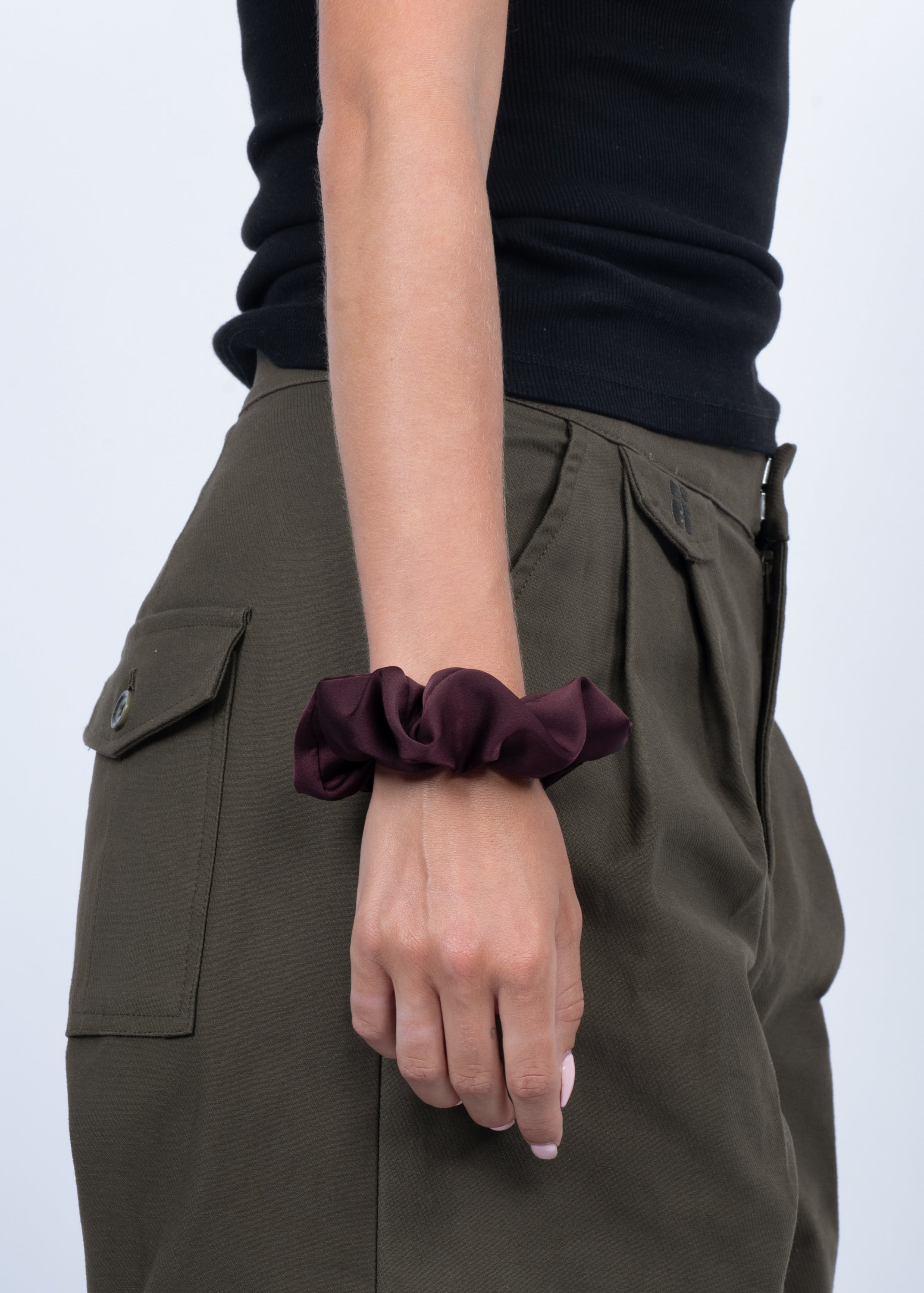 SUI AVA Ribbon Scrunchie - burgundy