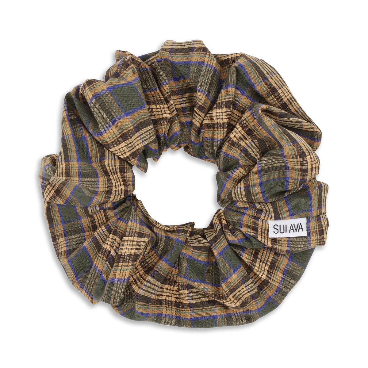 SUI AVA Tartan Scrunchie - green/blue