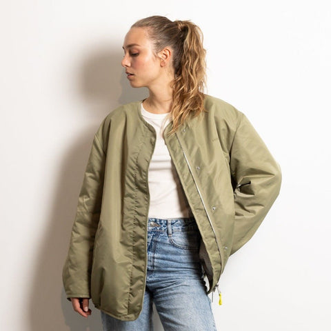 VIVI MARI Reversible Bomber Jacket - pale olive/sand