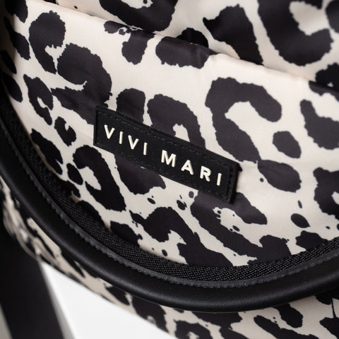 VIVI MARI Padded Tote Bag Medium Leo Spaltes black/sand