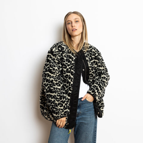 VIVI MARI Reversible Bomber Jacket - black/leo black-sand