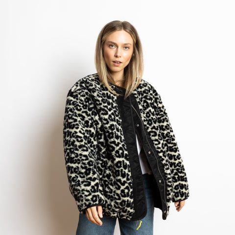 VIVI MARI Reversible Bomber Jacket - black/leo black-sand