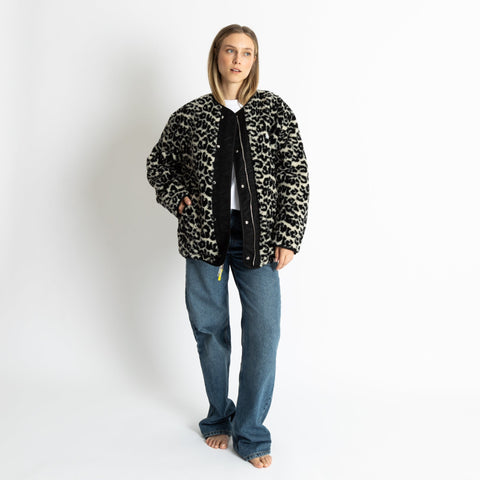 VIVI MARI Reversible Bomber Jacket black/leo black-sand