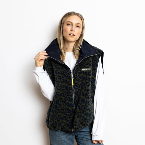 VIVI MARI Reversible Bomber Vest - navy/leo navy-olive