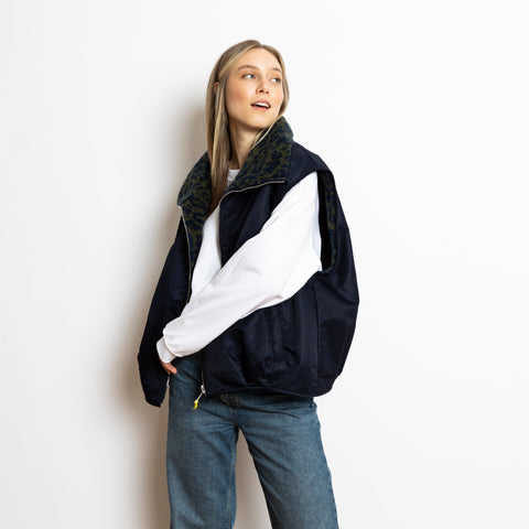 VIVI MARI Reversible Bomber Vest - navy/leo navy-olive