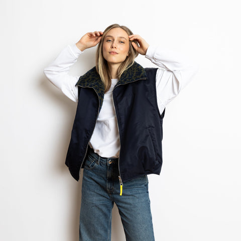 VIVI MARI Reversible Bomber Vest - navy/leo navy-olive