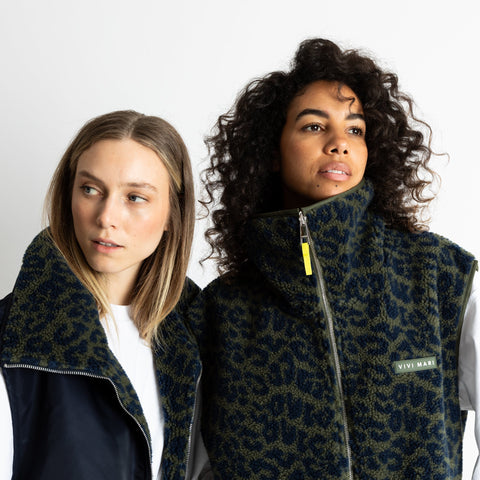 VIVI MARI Reversible Bomber Vest - navy/leo navy-olive