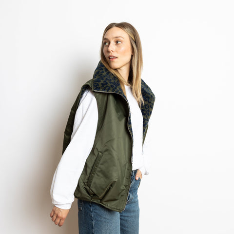 VIVI MARI Reversible Bomber Vest - olive/leo navy-olive