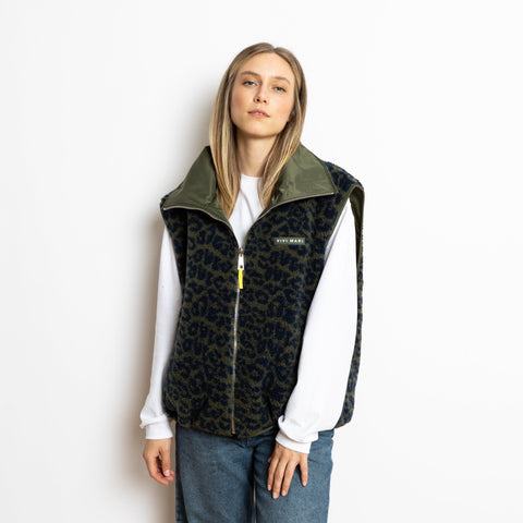 VIVI MARI Reversible Bomber Vest - olive/leo navy-olive