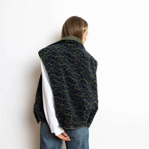 VIVI MARI Reversible Bomber Vest - olive/leo navy-olive