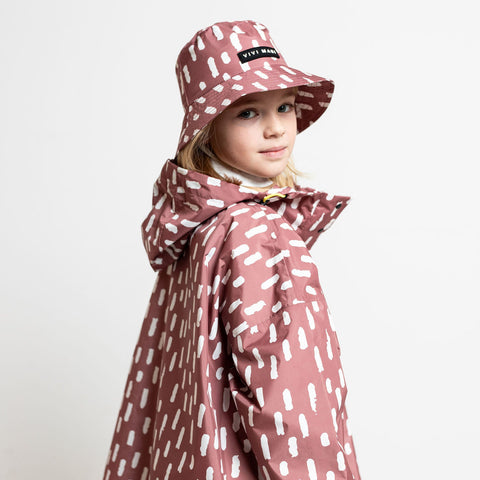 VIVI MARI_Kids Raincoat_Drops mauve/white