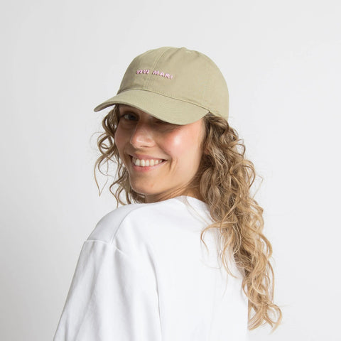 VIVI MARI Cap solid pale olive/rosé