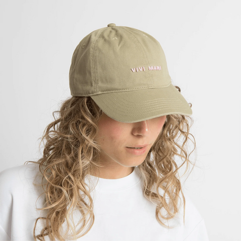 VIVI MARI Cap solid pale olive/rosé