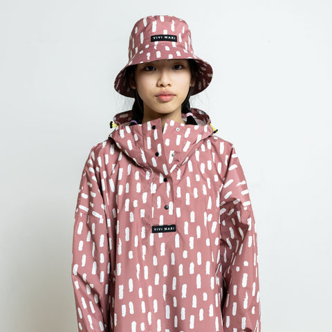 VIVI MARI Kids Bucket Hat drops mauve/white