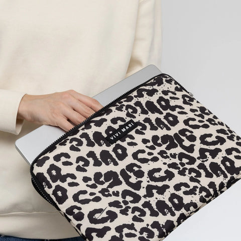 VIVI MARI Padded Laptop Sleeve - Leo Splashes black/sand
