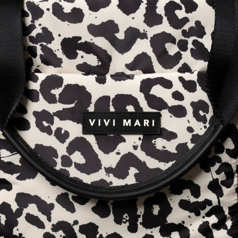 VIVI MARI Padded Tote Bag Medium - Leo splashes black/sand