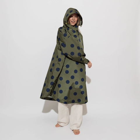 VIVI MARI Raincoat dots olive/navy