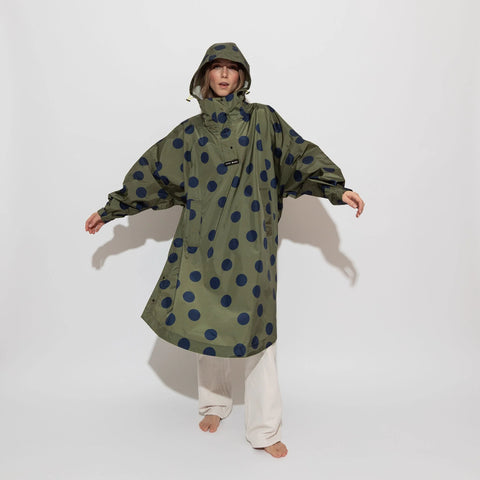 VIVI MARI Raincoat dots olive/navy
