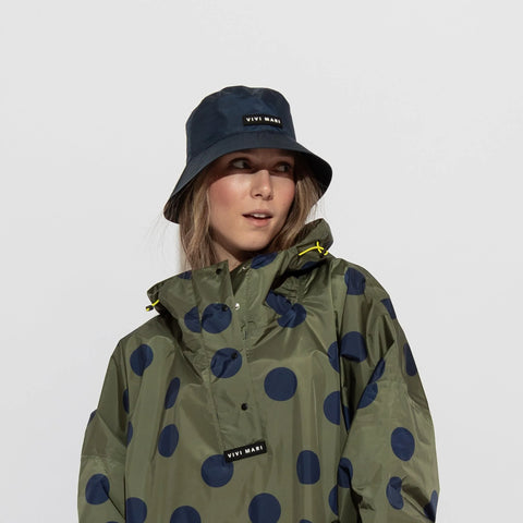 VIVI MARI Raincoat dots olive/navy