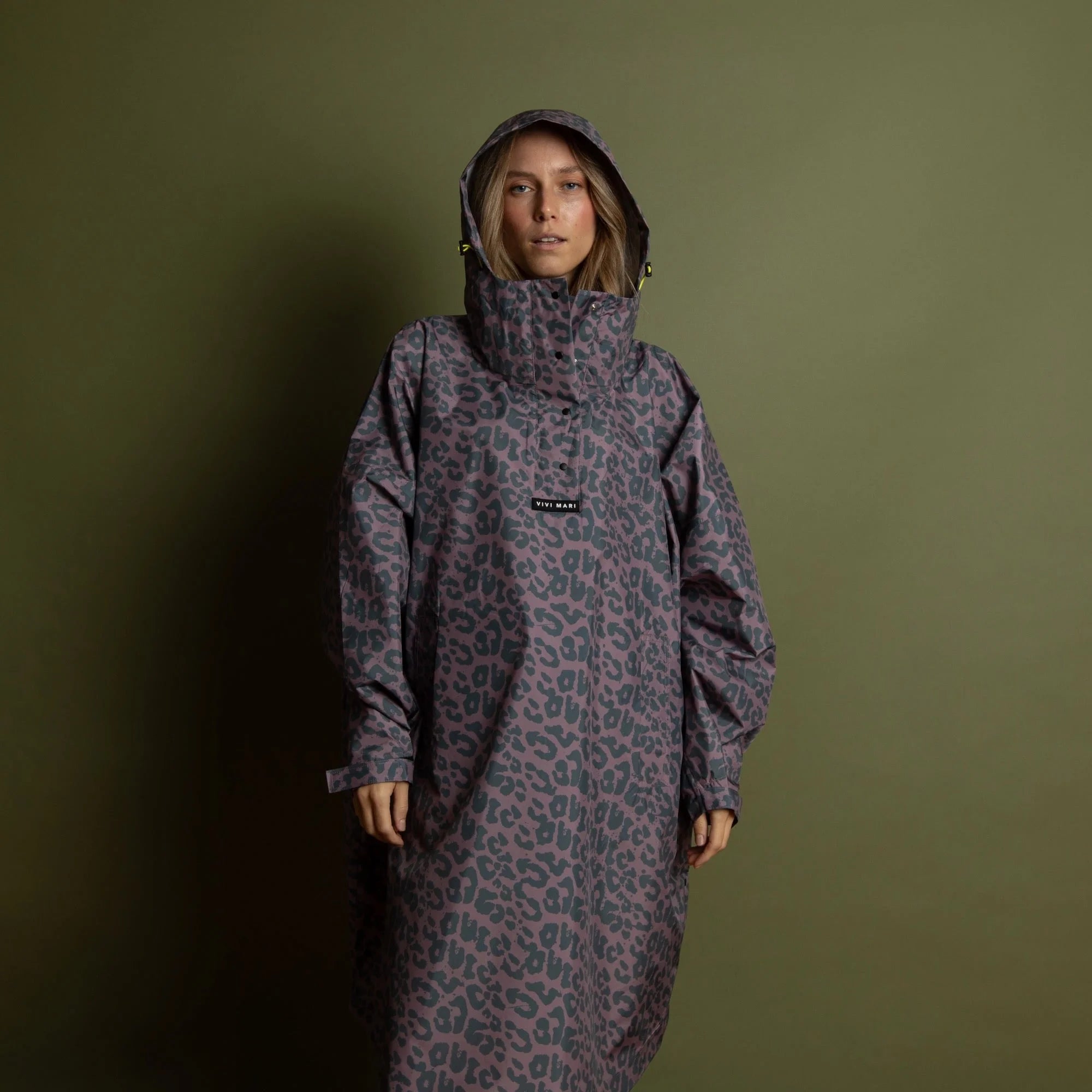 VIVI MARI Raincoat Leo splashes dark grey/ash plum