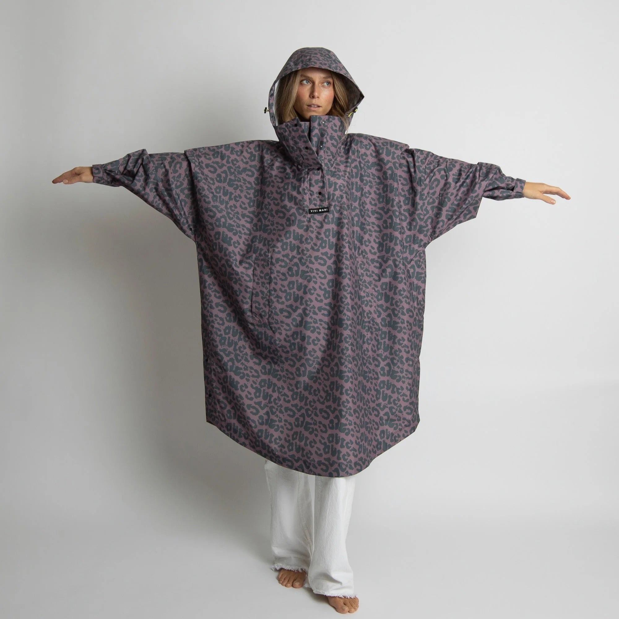 VIVI MARI Raincoat Leo splashes dark grey/ash plum