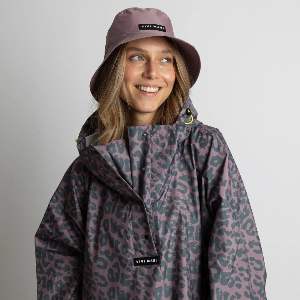 VIVI MARI Raincoat Leo splashes dark grey/ash plum