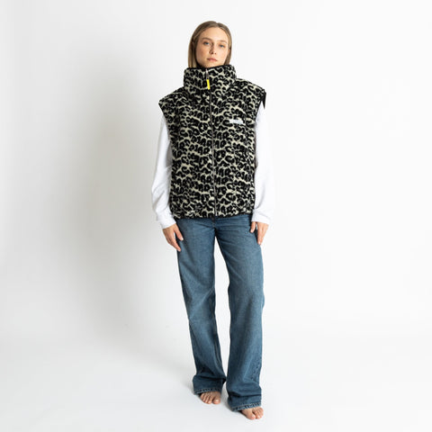 VIVI MARI Reversible Bomber Vest - black/leo black-sand