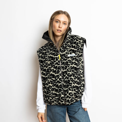 VIVI MARI Reversible Bomber Vest - black/leo black-sand