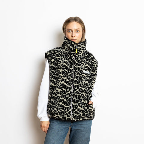 VIVI MARI Reversible Bomber Vest - black/leo black-sand