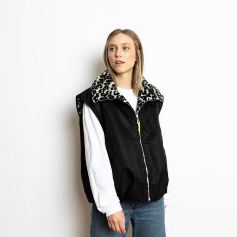 VIVI MARI Reversible Bomber Vest - black/leo black-sand