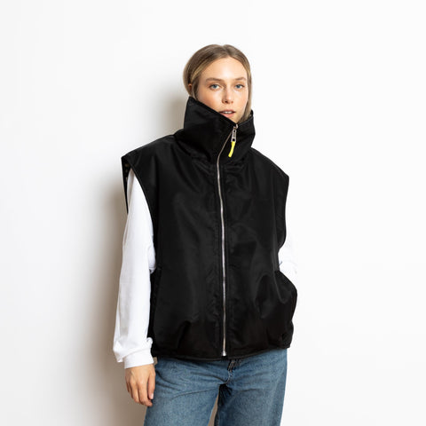 VIVI MARI Reversible Bomber Vest - black/leo black-sand