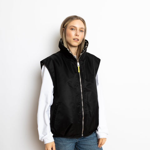 VIVI MARI Reversible Bomber Vest - black/leo black-sand