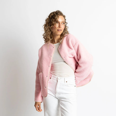 VIVI MARI Teddy Fleece Jacket - candy pale pink