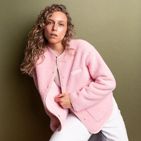 VIVI MARI Teddy Fleece Jacket - candy pale pink