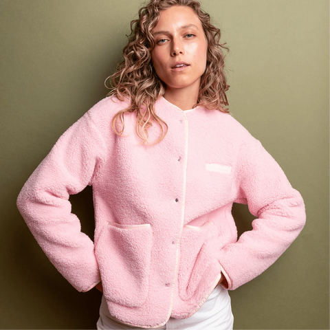 VIVI MARI Teddy Fleece Jacket - candy pale pink