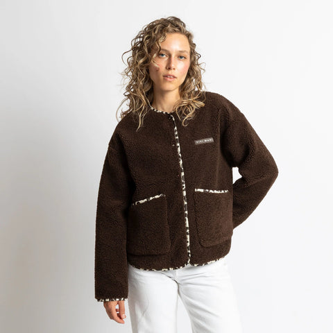 VIVI MARI Teddy Fleece Jacket - chocolate