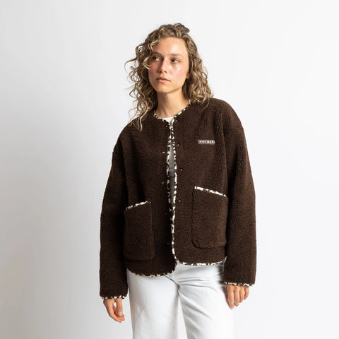 VIVI MARI Teddy Fleece Jacket - chocolate