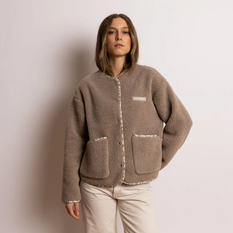 VIVI MARI Teddy Fleece Jacket - mushroom