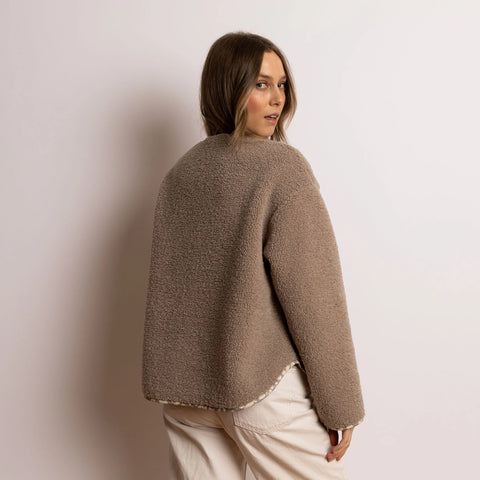 VIVI MARI Teddy Fleece Jacket - mushroom