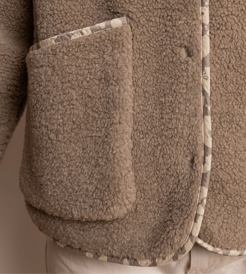VIVI MARI Teddy Fleece Jacket - mushroom