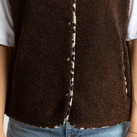 VIVI MARI Teddy Fleece Vest - chocolate