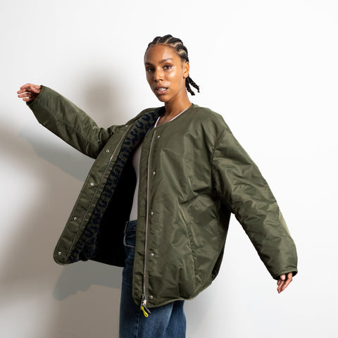 VIVI MARI Reversible Bomber Jacket - olive/leo navy-olive