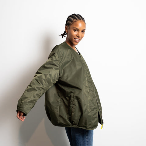 VIVI MARI Reversible Bomber Jacket - olive/leo navy-olive