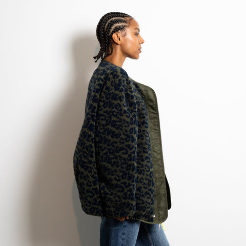 VIVI MARI Reversible Bomber Jacket - olive/leo navy-olive