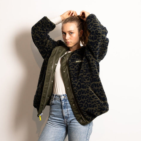 VIVI MARI Reversible Bomber Jacket - olive/leo navy-olive