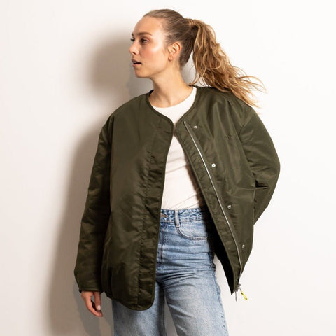 VIVI MARI Reversible Bomber Jacket - olive/leo navy-olive