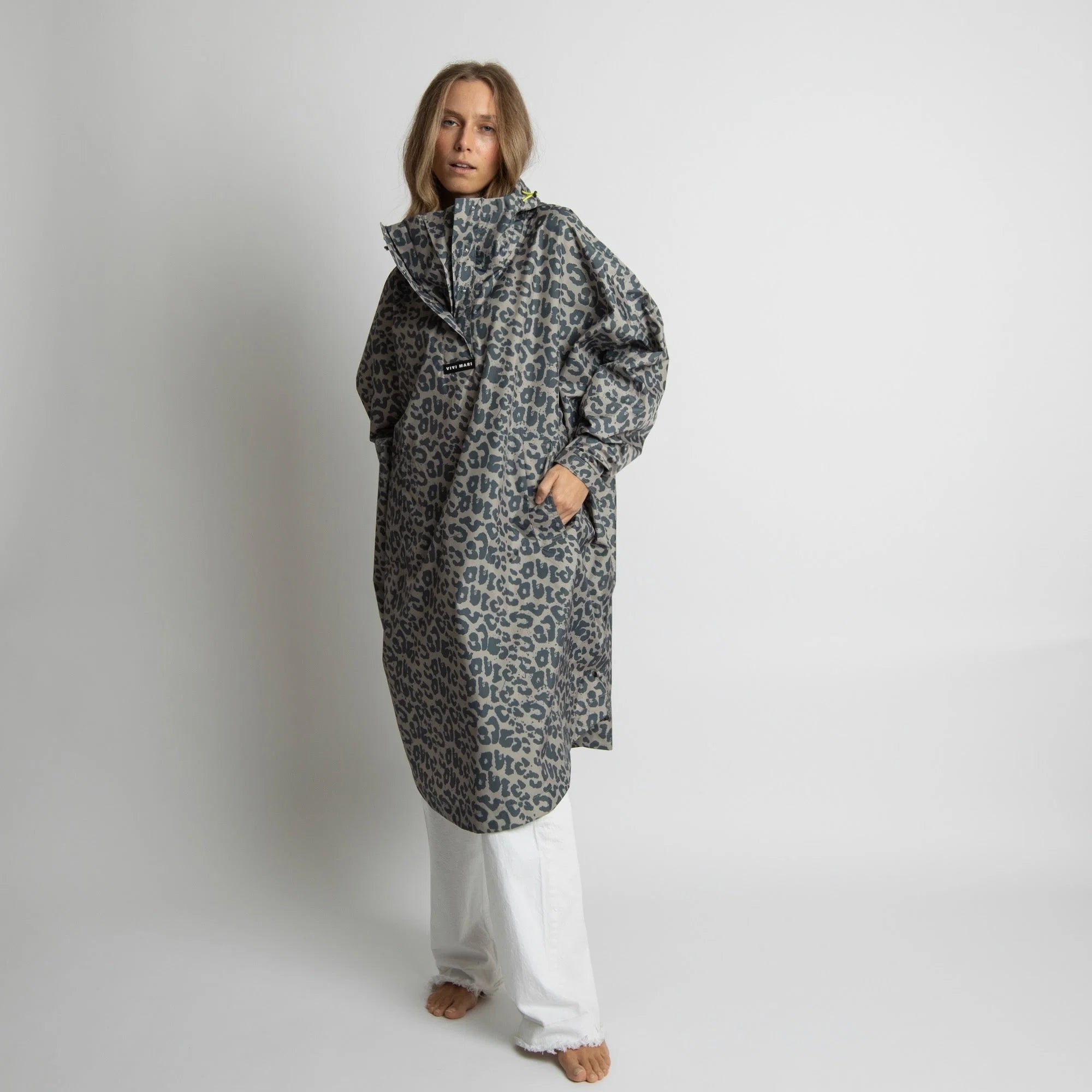 VIVI MARI Raincoat Leo splashes dark grey/mushroom