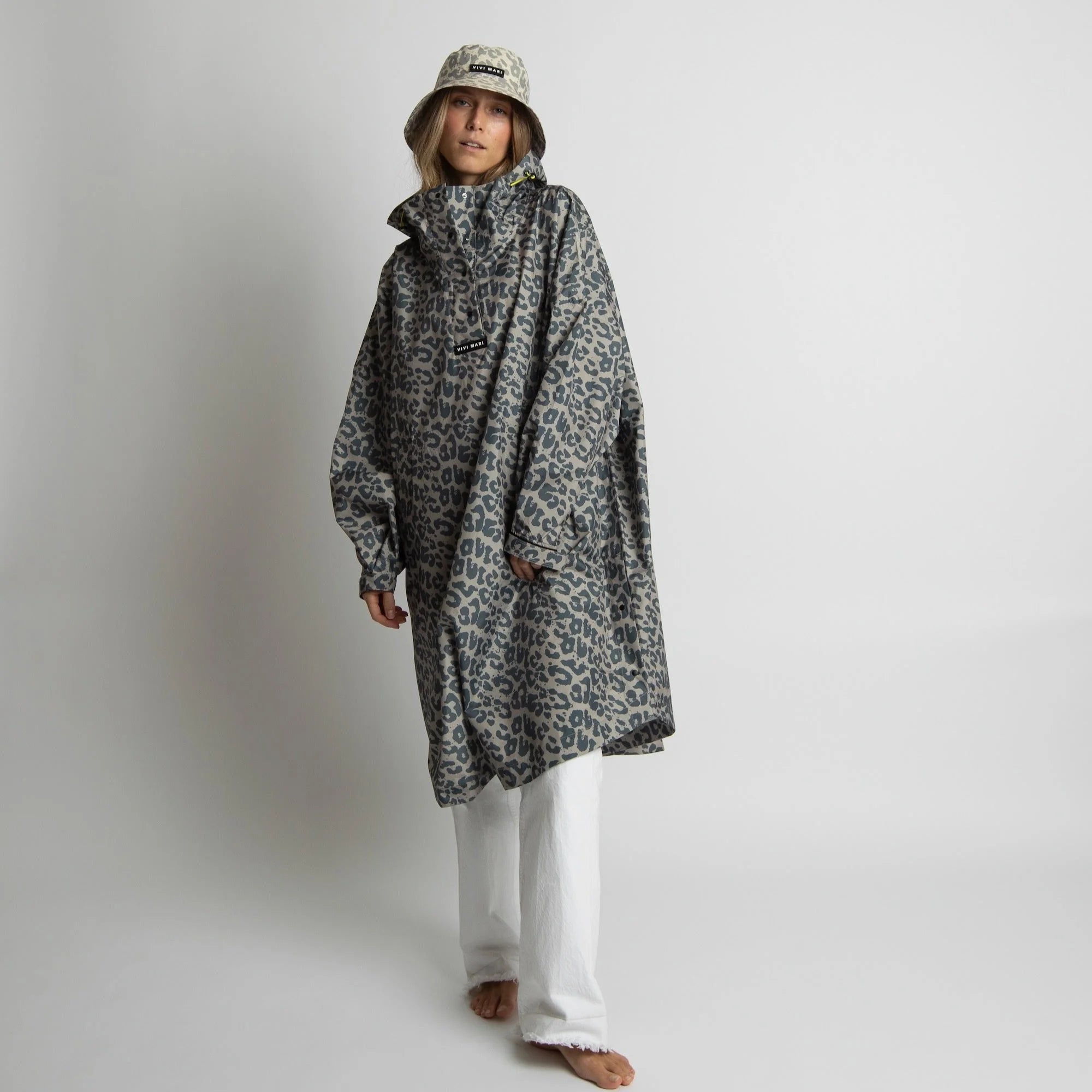 VIVI MARI Raincoat Leo splashes dark grey/mushroom