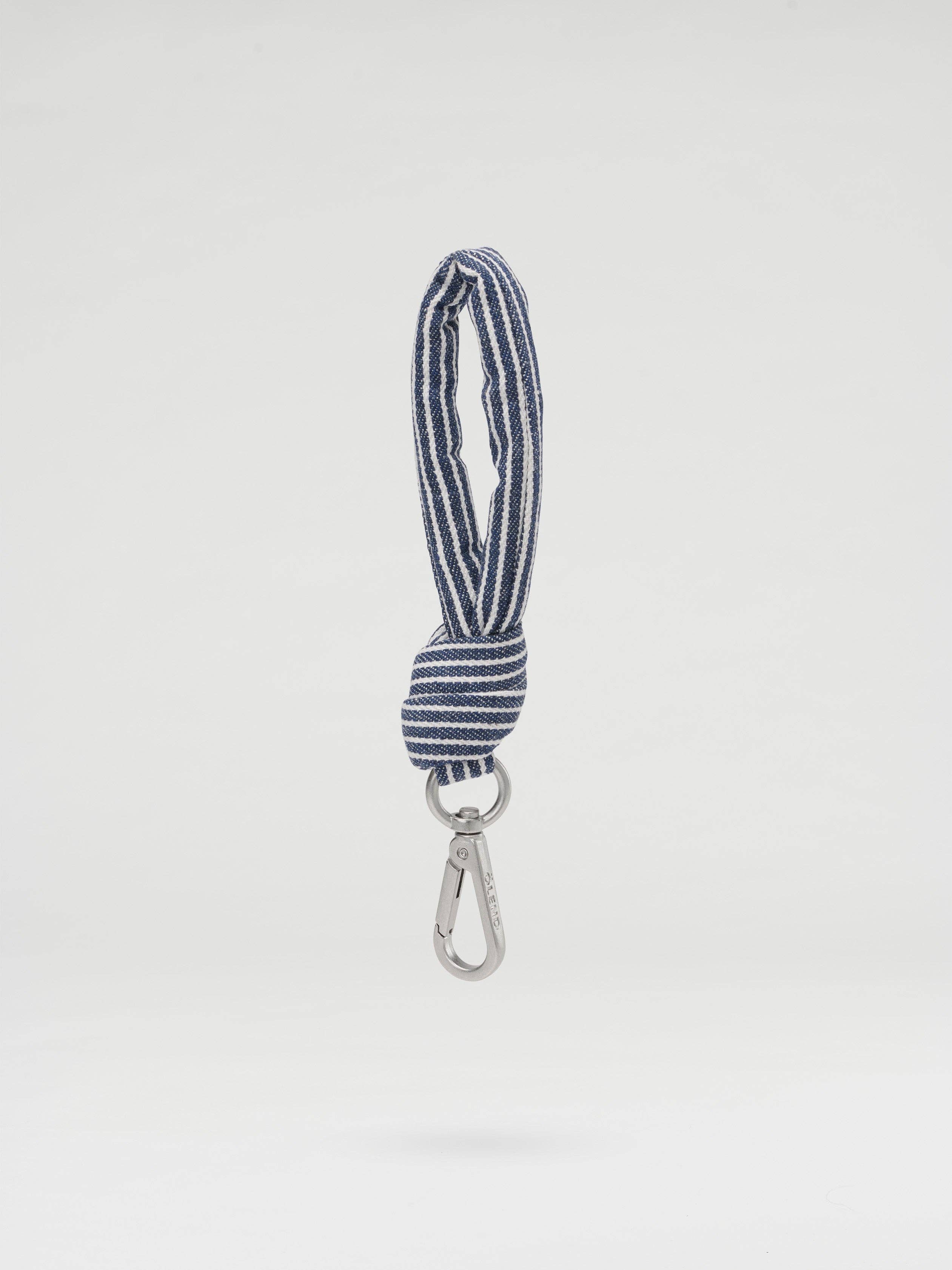 ÖLEND Puffy Key Chain - cotton navy stripe