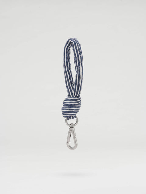 ÖLEND Puffy Key Chain - cotton navy stripe